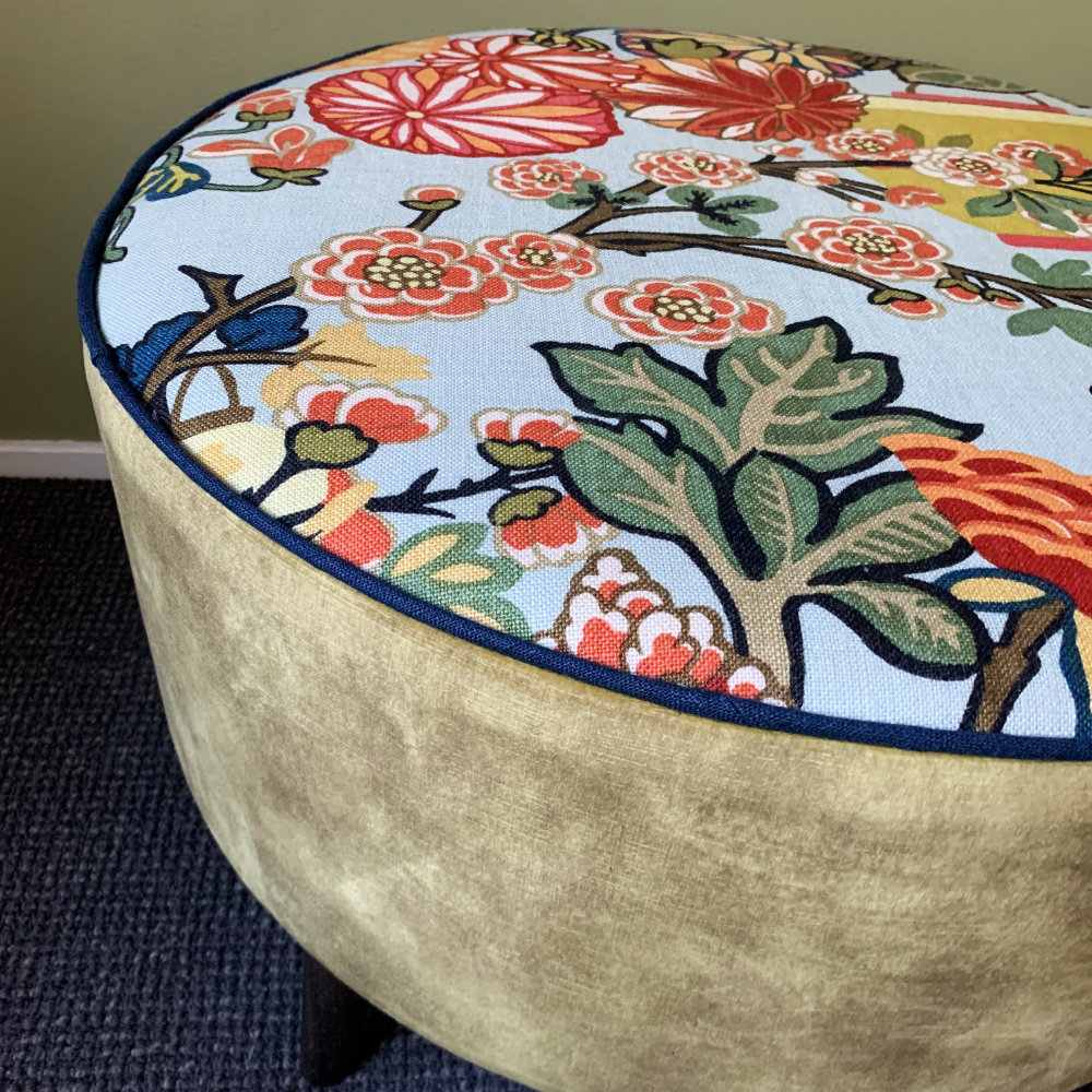 Chiang Mai Ottoman Aqua Marine
